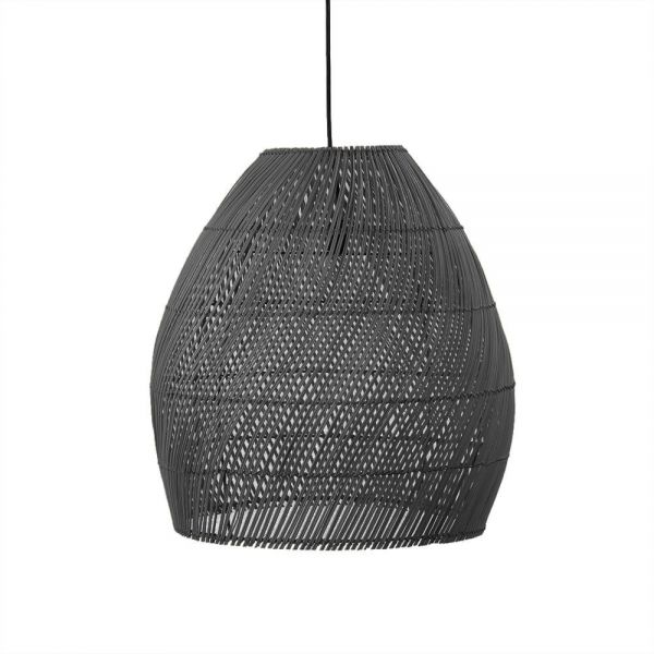 LIGHT PENDANT RATTAN COCONUT BLACK S 45X45X45