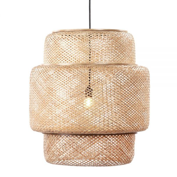 LIGHT PENDANT RATTAN THREE TIER 45X45X50