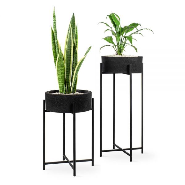 PLANTER LAVA STONE BLACK L 30X30X60