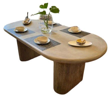 TABLE OUTDOOR SOLONA CEMENT 100X200X74