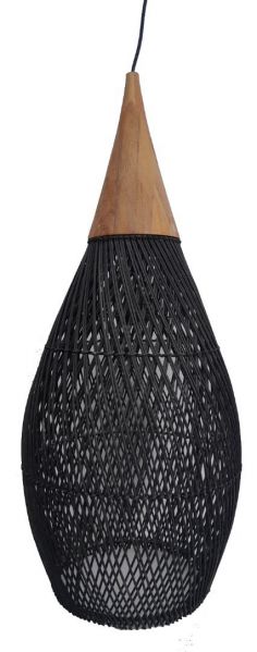 LIGHT PENDANT RATTAN CARMELLA BLACK S 46 H X 24 D