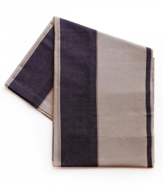TABLE RUNNER LISBURN COTTON & LINEN NAVY 62X200CM
