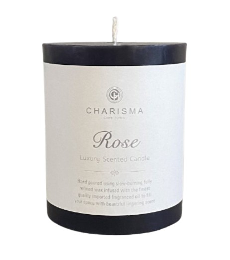 CANDLE C AROMA PILLAR 8.5X10cm BLACK ROSE