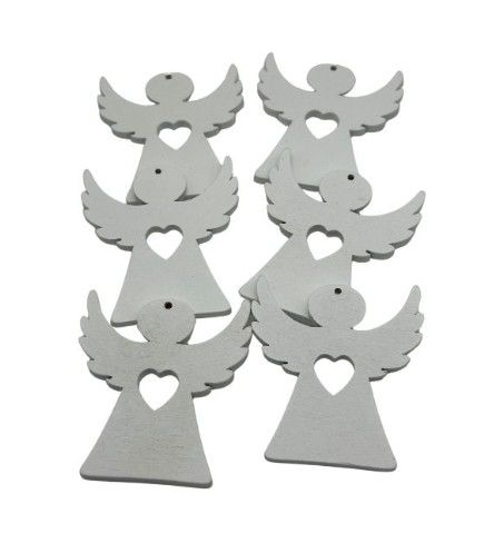 CHRISTMAS ANGELS WHITE 6PC