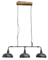 LIGHT PENDANT METAL 3 IRON/WOOD 104X26X28