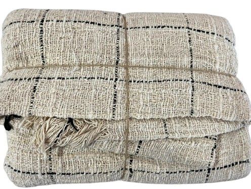 THROW NATURAL/BLACK STRIPE