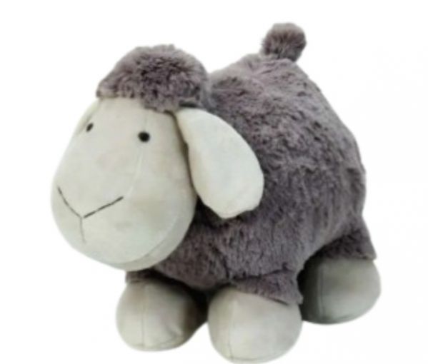 TOY LAMB STANDING LIGHT GREY 28CM