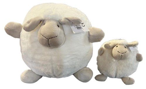 TOY LAMB ROUND WHITE LARGE 28CM