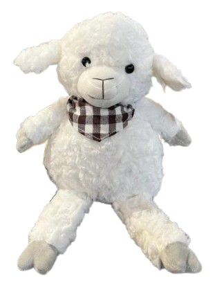 TOY LAMB WITH SCARF WHITE