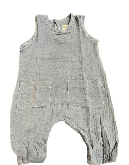 BABY ROMPER MUSLIN FRENCH BLUE 0-3M