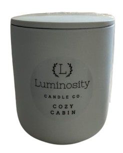 CANDLE L JAR CERAMIC COSY CABIN