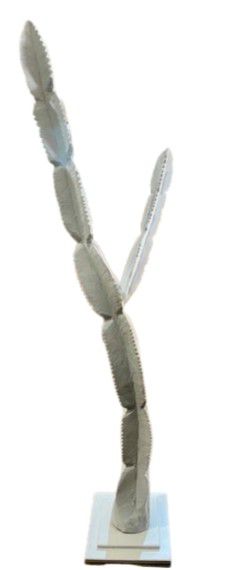 WOODEN CACTUS PAINTED WHITE 2M