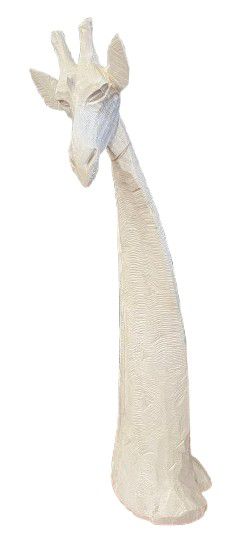 WOODEN GIRAFFE HEAD PAINTED WHITE XL