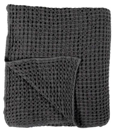 THROW DOUBLE LAYER WAFFLE SLATE SK & K