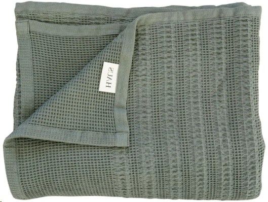THROW WAFFLE FLORENTINE MINERAL GREEN 260X200