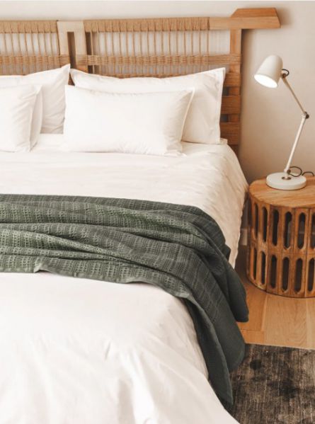 THROW WAFFLE FLORENTINE MINERAL GREEN 260X200