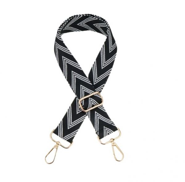 STRAP BAG CHEVRON BLACK & GOLD