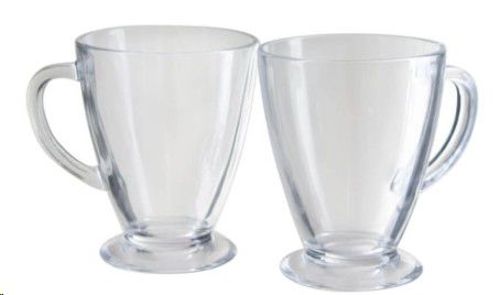 MUG COFFEE GLASS SET OF 2 440ML