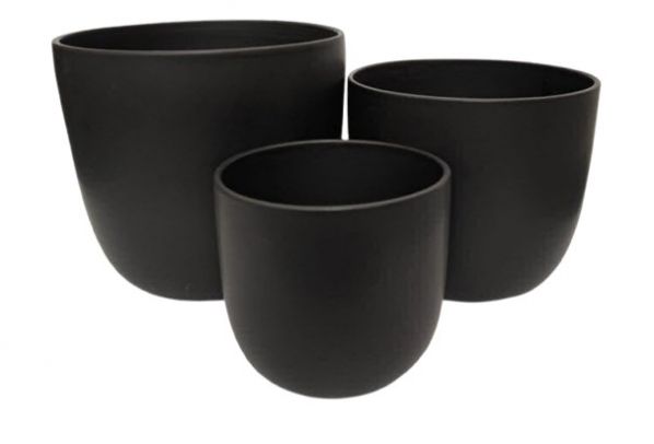 PLANTER ROUND BLACK MATT LARGE