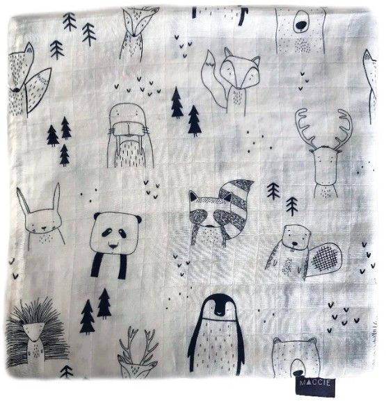 BLANKET SWADDLE BAMBOO SCANDI ANIMALS