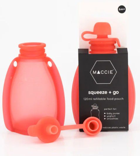 BABY FOOD POUCH SQUEEZE & GO RASPBERRY PINK