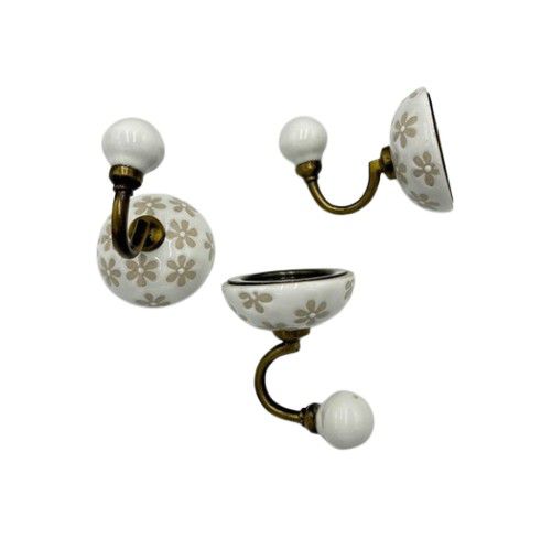 HOOK ROUND HANGER FLOWER BROWN