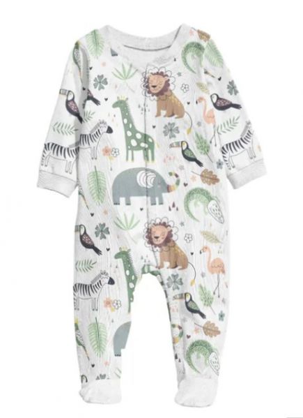 BABY ROMPER FOOTY AFRICAN PLAINS 3-6M