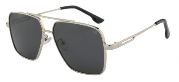 SUNGLASSES JACQUES SILVER FRAME BLACK LENS