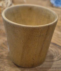 WOODEN CUP SLOKI TEAK 5X5X5.5