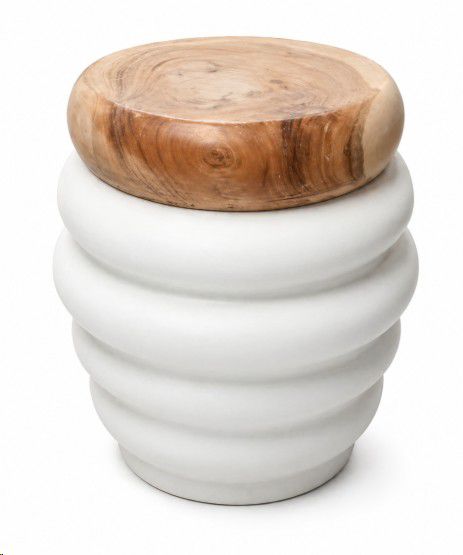MADHU SIDE TABLE FC NAT/WHITE 45X45X50