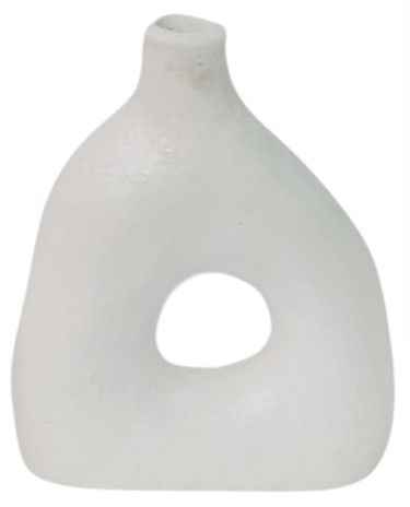 VASE TERRACOTTA MYRA RUSTIQ WHITE M 28X9X23