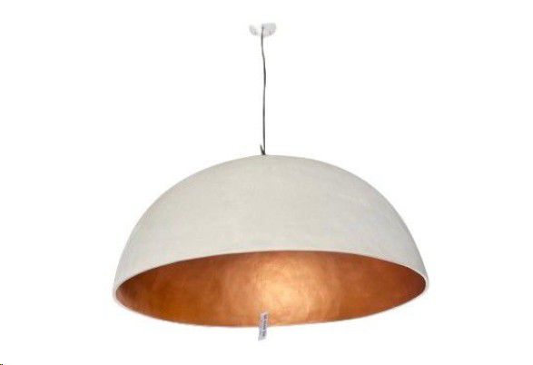 PENDANT FG HALF BALL WHITE/COPPER 98cmDIAx46cm H