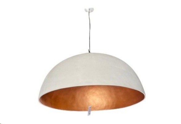 PENDANT FG HALF BALL WHITE/COPPER 62cm DIAx33cm H