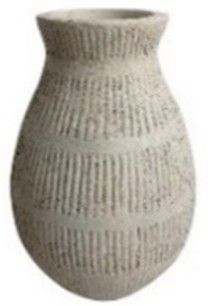 VASE TERRACOTTA CARVED 32X32X34