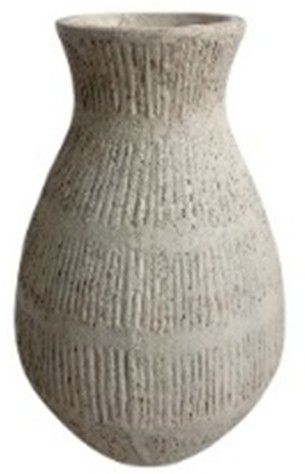 VASE TERRACOTTA CARVED BLACK 34X34X47