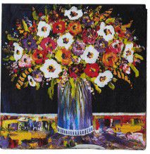 NAPKINS PAPER MIXED FLOWER IN BLUE VASE