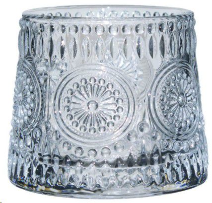 GLASS VOTIVE PIN WHEEL 130ML