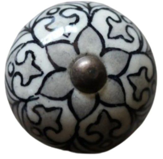 KNOB HANDPAINTED GREY
