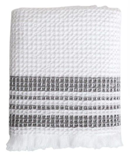 TOWEL HAND COTTON BELGIAN WAFFLE ASH 50X90