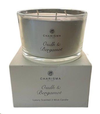 CANDLE C 3 WICK OUDH & BERGAMOT