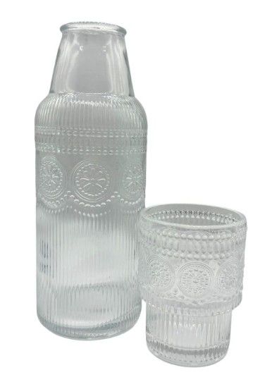 CARAFFE GLASS STRIPED SET 25X8