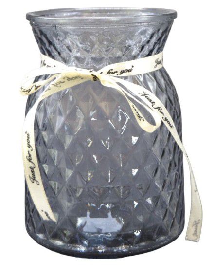 VASE DIAMOND GREY 11X9X15