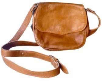 BAG LEATHER TULIP SLING BROWN