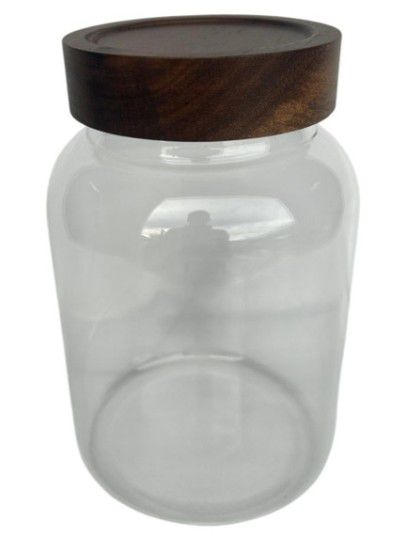 JAR GLASS WITH LID ARK BROWN 24cm H