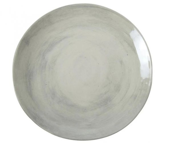 WONKI SIDE PLATE PLAIN W/GREY 20CM