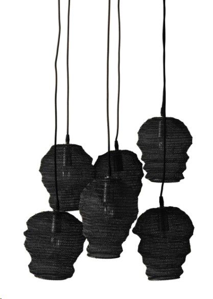 PENDANT RATTAN ROOKERY BLACK STARLING 160X70