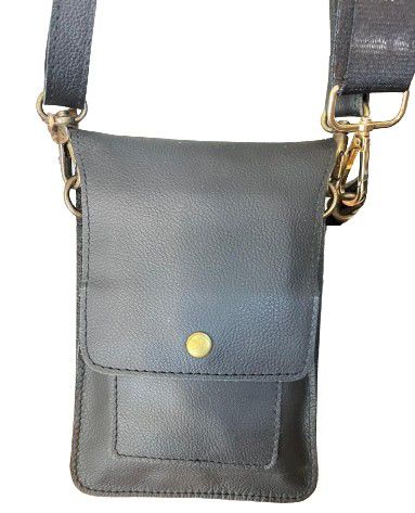 BAG LEATHER CELLPHONE DARK GREY 20X14