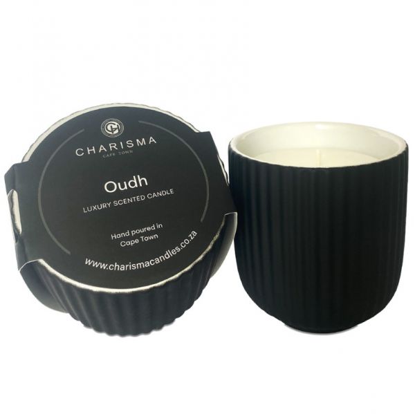CANDLE C RIBBED CERAMIC OUDH