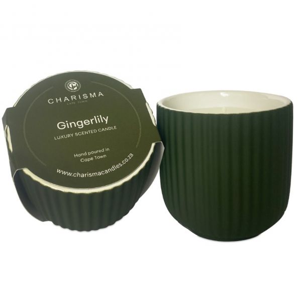 CANDLE C RIBBED CERAMIC GINGERLILLY