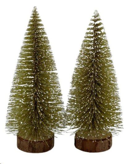 XMAS TREE GOLD PLASTIC WOOD SET 15CM